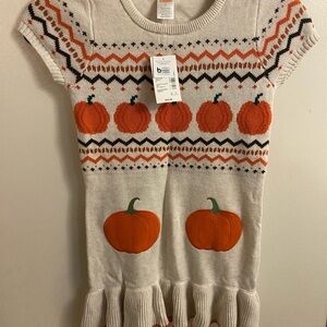 Gymboree Cream and Orange Pumpkin Dress